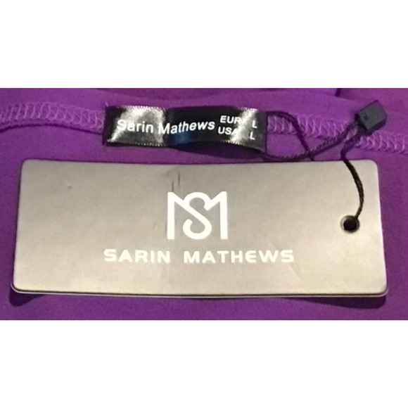 NWT Sarin Mathews Women’s Purple Knit Cocktail Dress Size L Evening Party - Picture 2 of 3